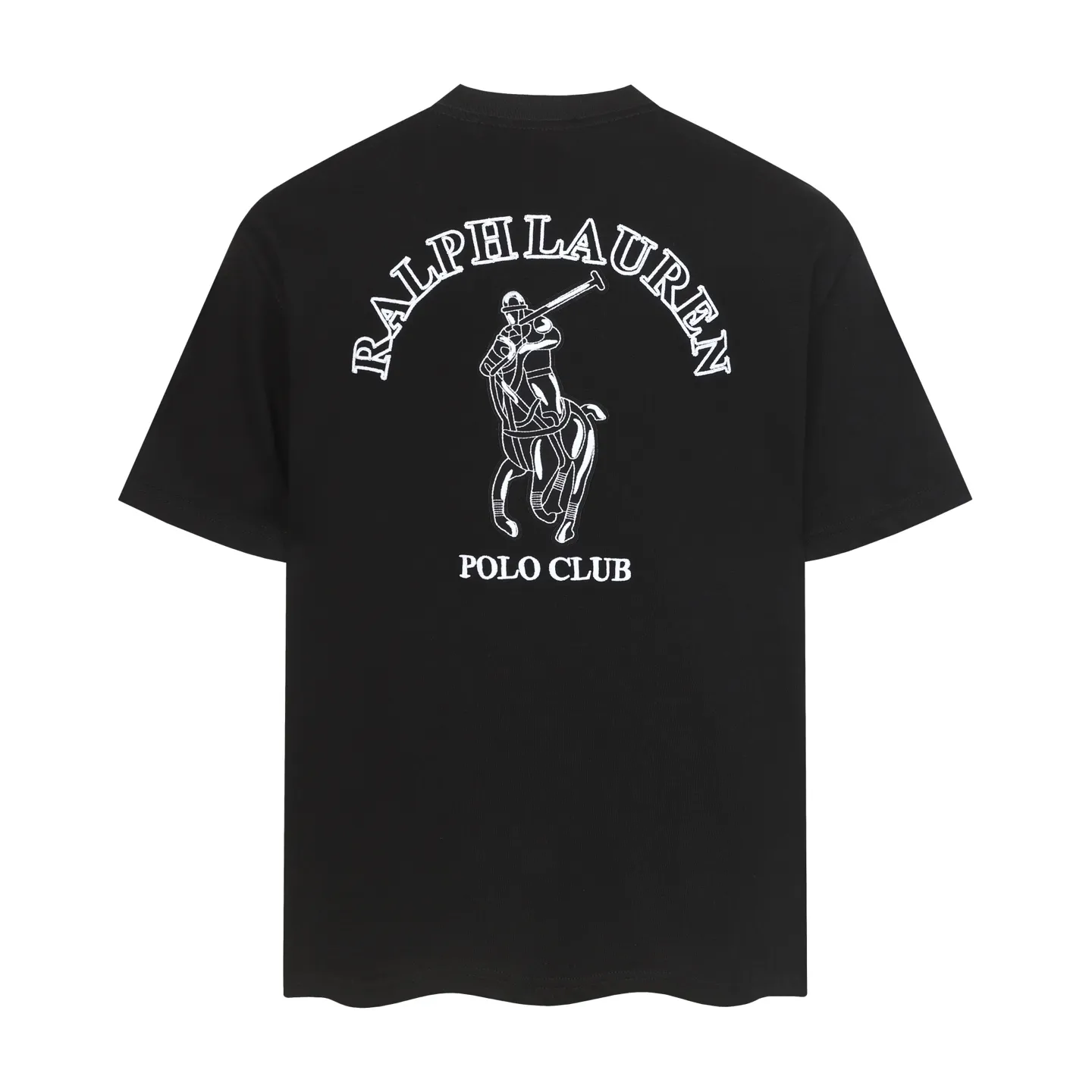 P140 💰 Actual pictures [High-end quality] Code: 8910# Color: Black White Size: S to XXL 2026ss New Ralph Lauren 320g customized fabric Round neck short sleeves Special embroidery Burnt patch Loose version for men and women
